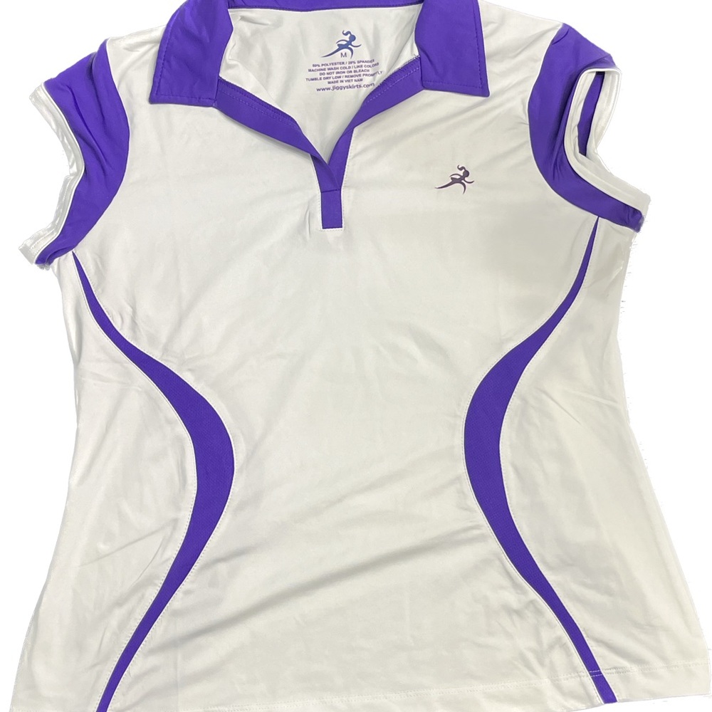 Jiggy Wear White & Purple Top and Skorts Set Sz M